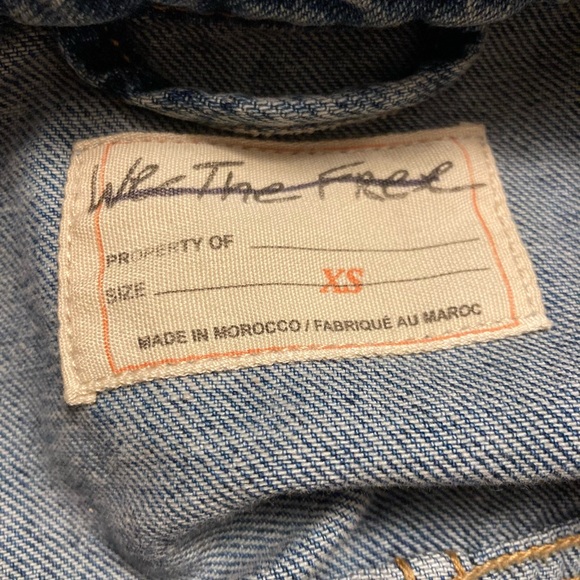 Free People/ We The Free Dia Denim Blue Jean Jacket Size X-Small and Large - Picture 11 of 12